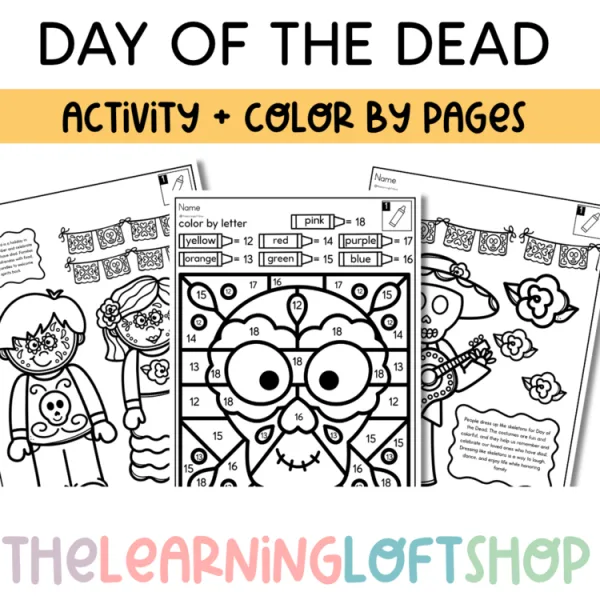 Day of the Dead | Dia De Los Muertos | Color by number/letter + Activity Pages