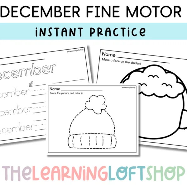 December Instant Fine Motor Practice Pack | Kindergarten + Preschool