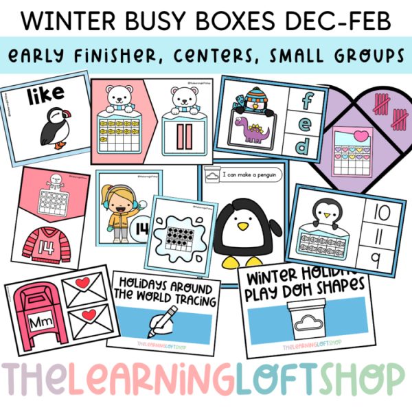 Winter Busy Boxes | Dec -Feb | Early Finisher Task Boxes Kindergarten