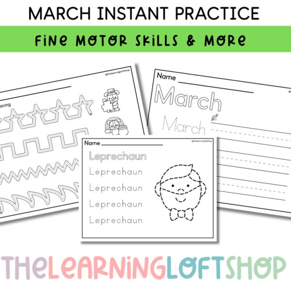 March Instant Fine Motor & Pre Writing Practice | Preschool & Kindergarten