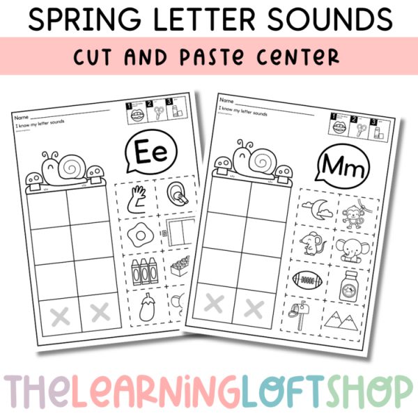 April & Spring Themed Letter Sound Sort Cut and Paste | Kindergarten Centers