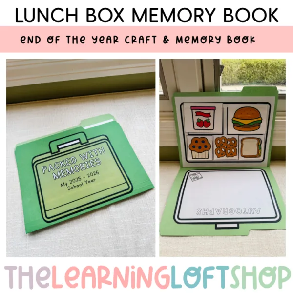 Lunch Box Memory Craft | Memory Book | End of the Year Activity