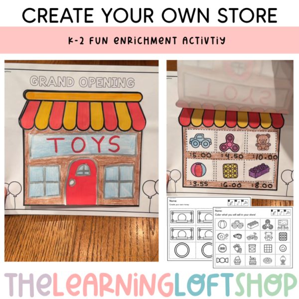 Create Your Own Store | k-2 enrichment activity / craft | End of year