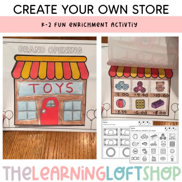 Create Your Own Store | k-2 enrichment activity / craft | End of year