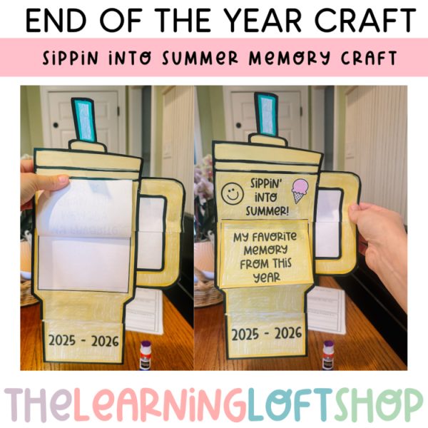Sippin’ Into Summer End of Year Craft & Writing Activity | Memory Page
