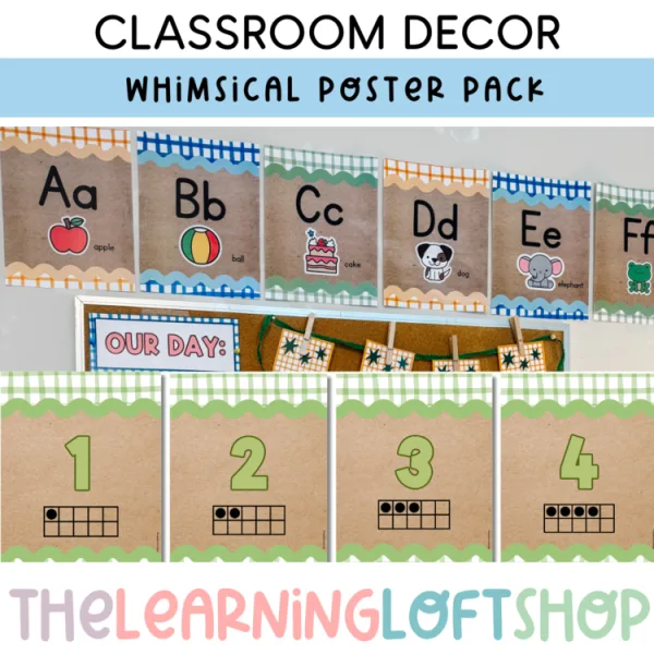 whimsical alphabet and number posters | Classroom Decor