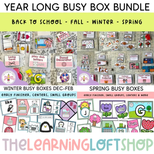 YEAR LONG BUSY BOXES | Kindergarten and Preschool Early Finisher & more