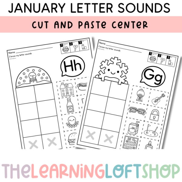 January Letter Sound Sort | Cut And Paste Center | Kindergarten Centers