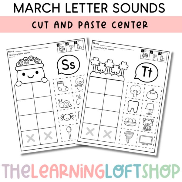 March Letter Sound Sort | Cut and Paste Center | Kindergarten Centers