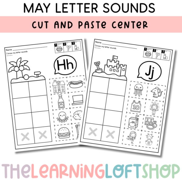 May Letter Sound Sort | Cut And Paste Center | Kindergarten Centers