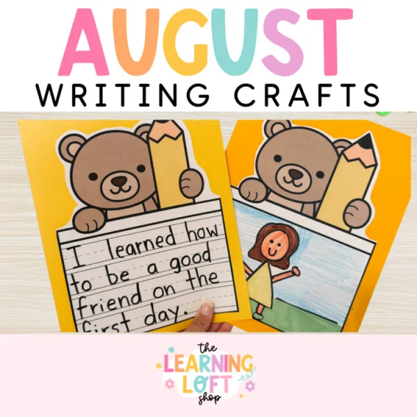 August Writing Crafts | Kindergarten – 2nd grade | Differentiated | color + B&W