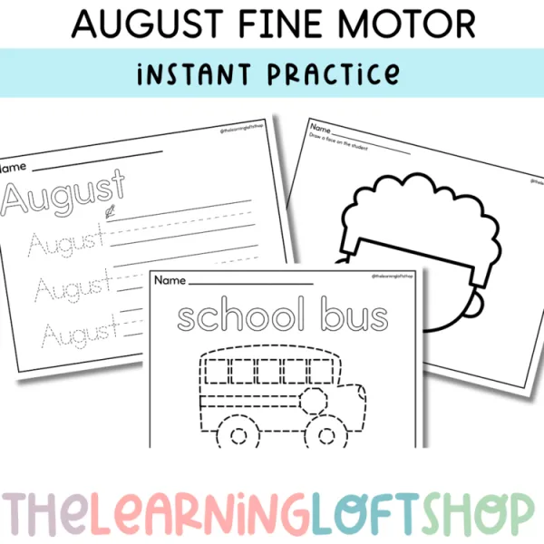 August Instant Fine Motor Practice Pack | Kindergarten + Preschool