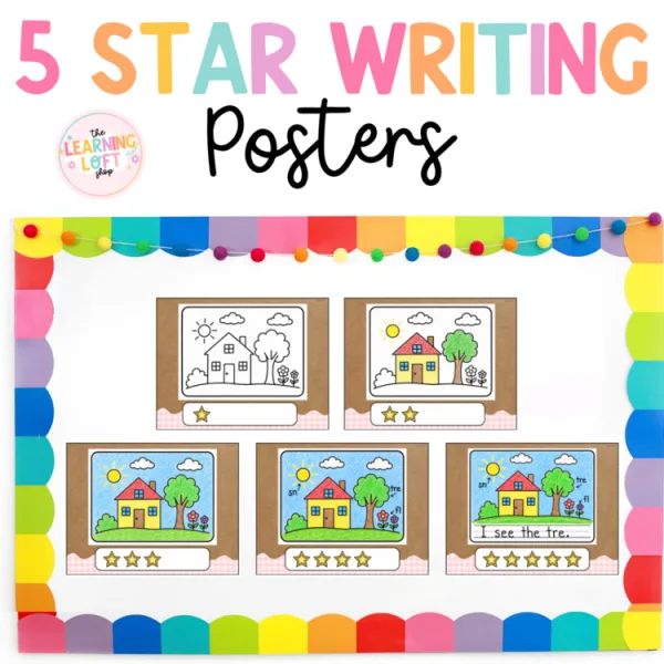 5-Star Writing Posters | Kindergarten Writing Process Visuals