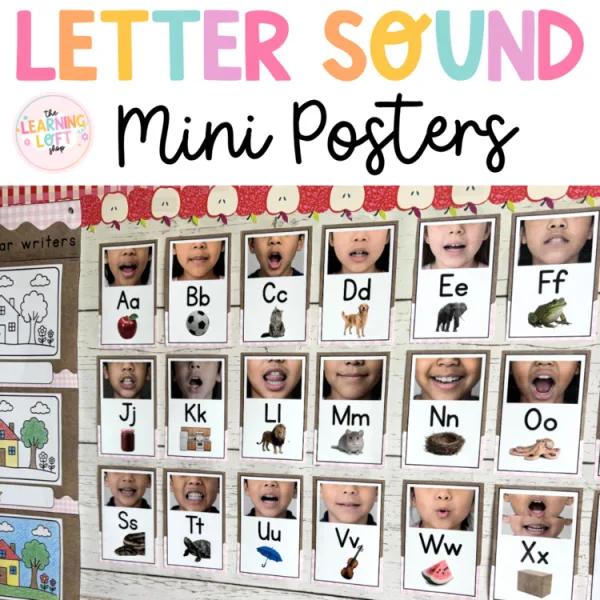 Letter Sound + Alphabet Mini Posters With Real Pictures Mouth Formation