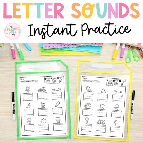 Letter Sounds Worksheets | Beginning Sound Phonics Practice | Say it! Write it!