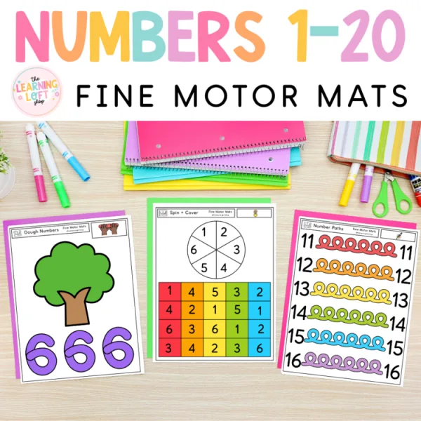 Number Fine Motor Mats 1-20 | Centers, Morning Bins, Early Finishers + more