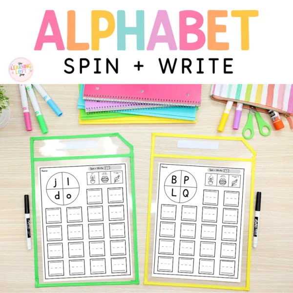 Alphabet Spin and Write Worksheets | Uppercase and Lowercase Letter Practice