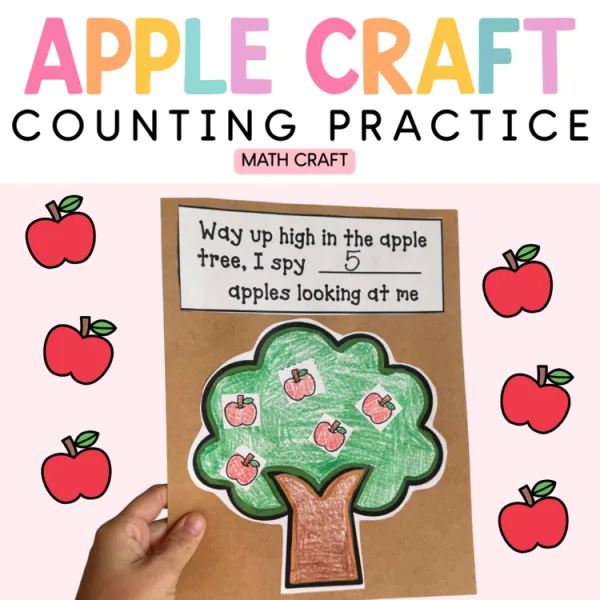 Apple Tree Counting Craft 1-10 Fall Math Number Sense Activity for Kindergarten