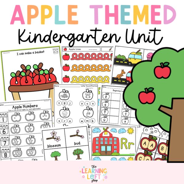 Kindergarten Apple Thematic Unit | Math, Literacy Centers, Crafts & Fine Motor
