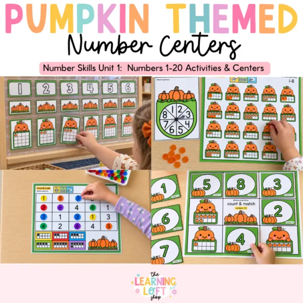 Number Skills Unit 1: Numbers 1-20 Activities & Centers October Pumpkins