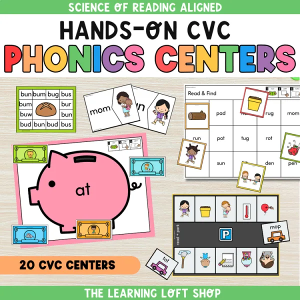CVC Center | Activities & Games | Kindergarten Phonics Centers | Unit 2