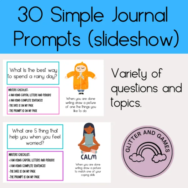 Simple Journal Prompts (Slideshow)