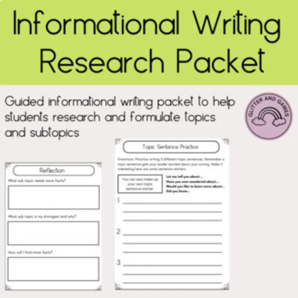 Informational Writing Research Packet (Any Topic)