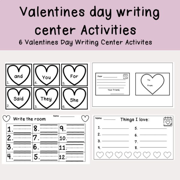 Valentines Day Writing Center Activities