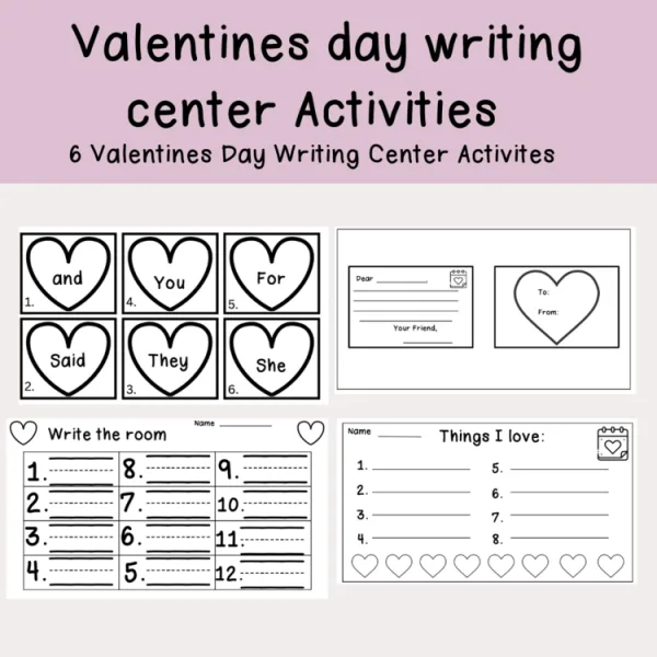 Valentines Day Writing Center Activities