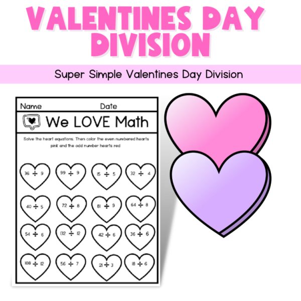 Valentines Day Math Division| Simple and Easy