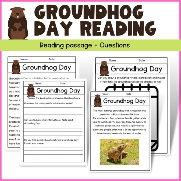 Groundhog Day Reading and Comprehension Questions | No Prep Needed