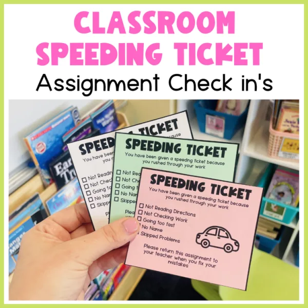 classroom speeding ticket | assignment checks