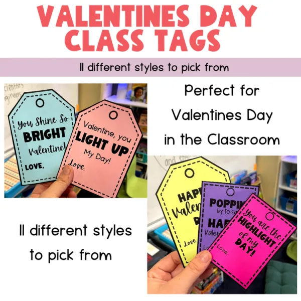 Valentines Day Tags For Students | Cards for Valentines Day