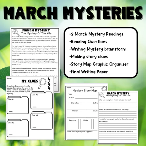 March Mysteries Reading and Writing | Literacy activities
