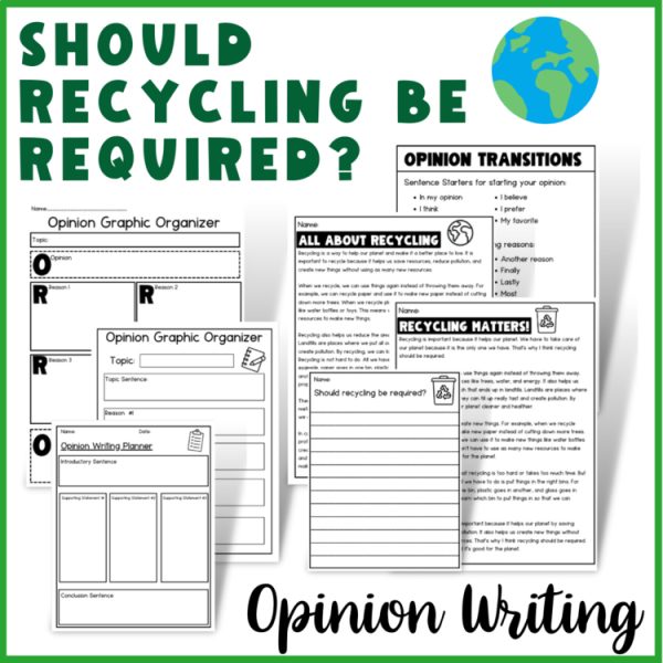 Opinion Writing Earth Day: Should Recycling Be Required?
