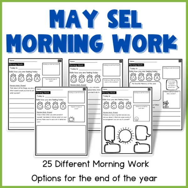 May SEL Morning Work | Social Emotional Learning Morning Work | No prep