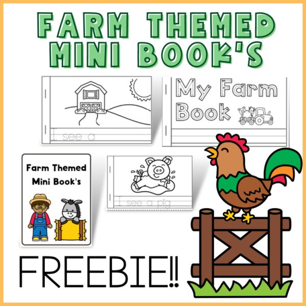kindergarten writing center | Farm mini book FREEBIE!!
