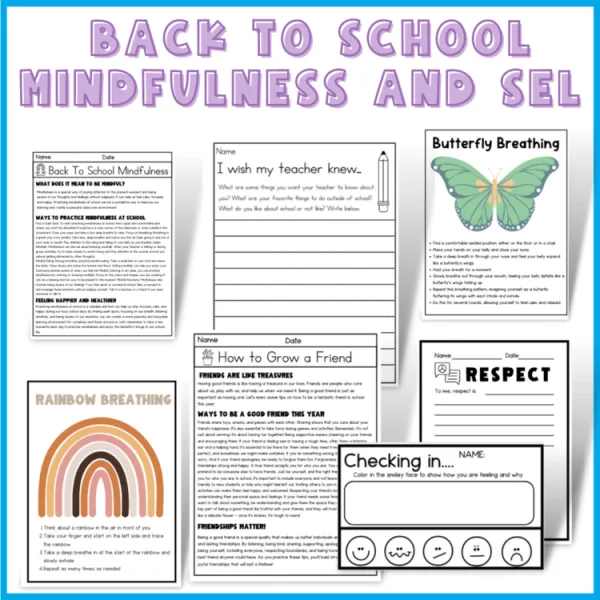 Back To School Mindfulness and SEL Activities + More | Upper Elementary