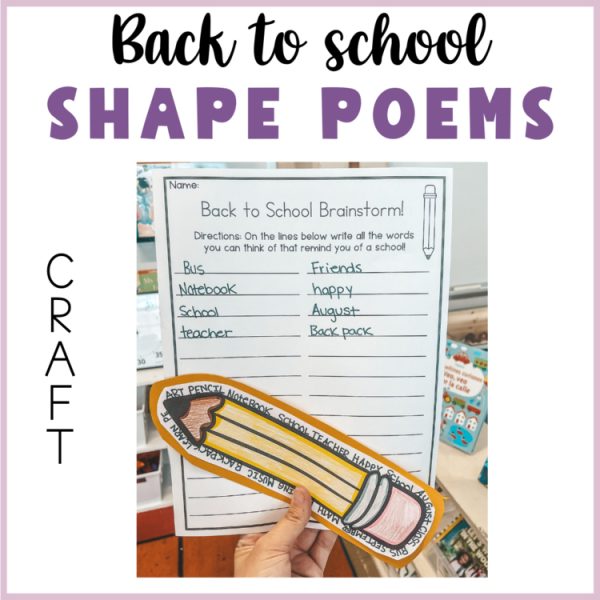 Back To School Shape Poems | Writing Activities | Craft | Simple