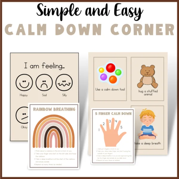 Calm Down Corner Resources and Tools | Simple and Calm